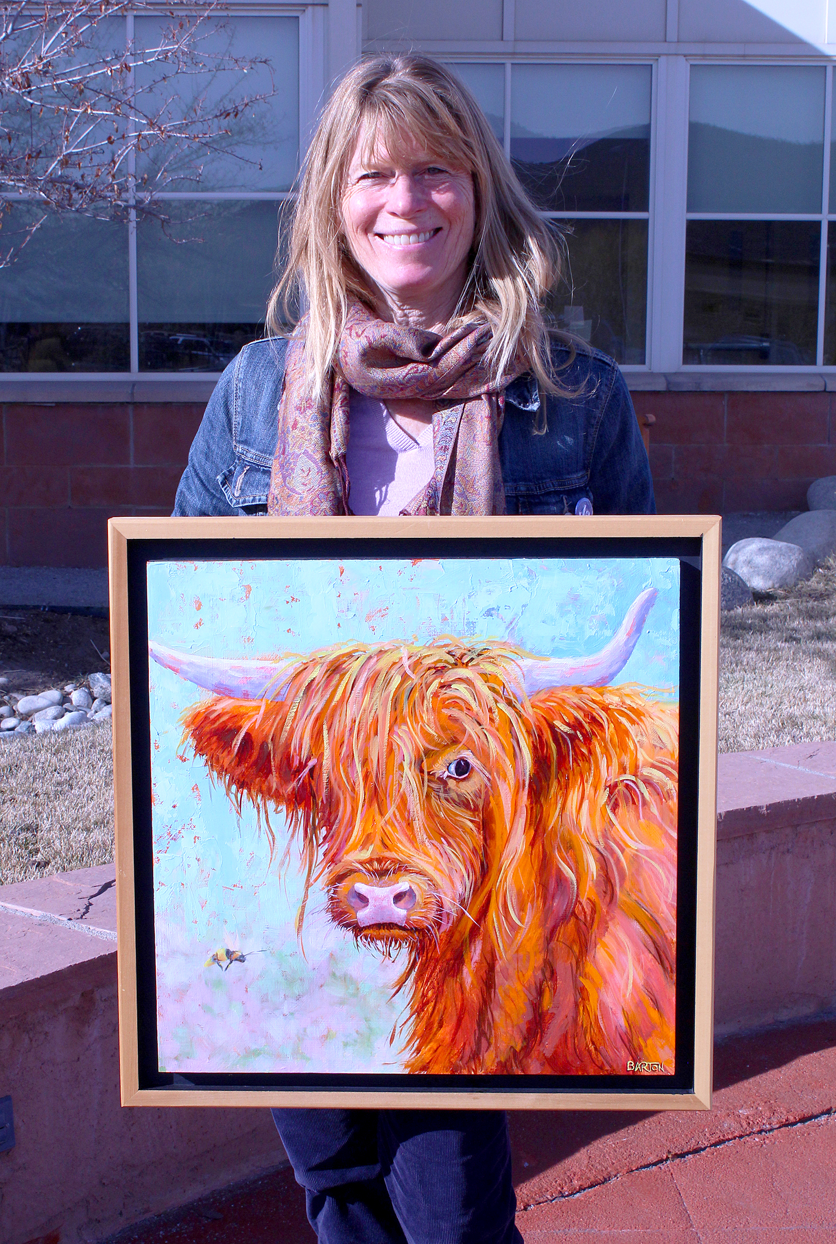 laura barton with bovine painting